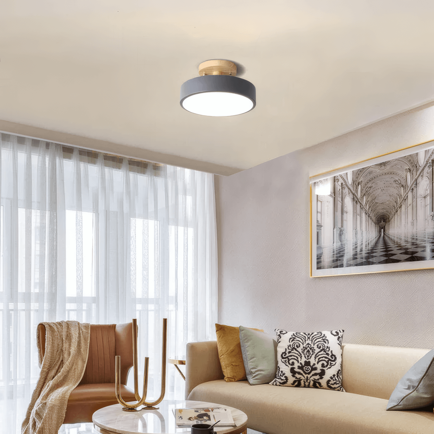 Ceiling Light Wood Acrylic Bedroom